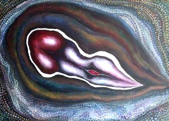akryl på duk, 100x73cm
