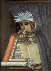 Målningen Bibliotekarien av Giuseppe Arcimboldo