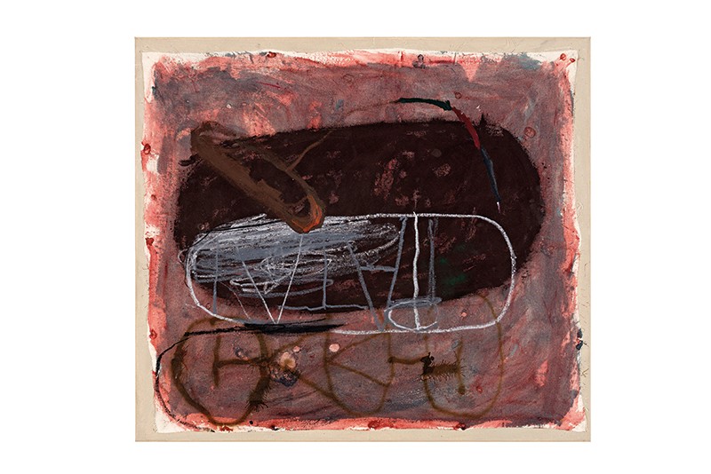 „Crust“ 2018. Dispersionsfärg och oljefärg på duk. 80x90cm „Crust“ 2018. Dispersionsfärg och oljefärg på duk. 80x90cm