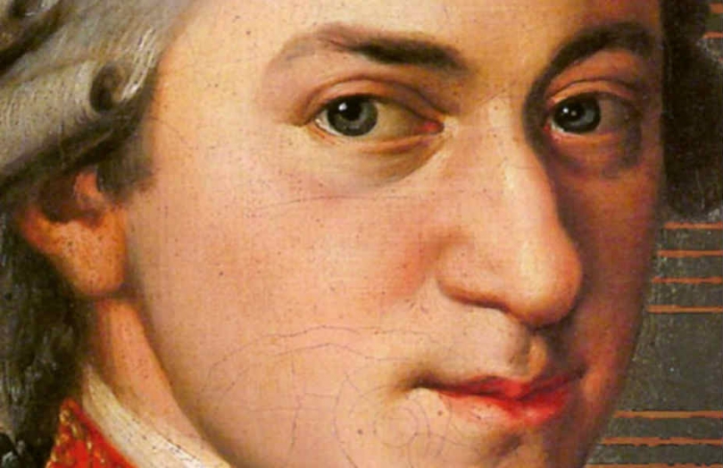 Wolfgang Amadeus Mozart. Detalj från omslaget.