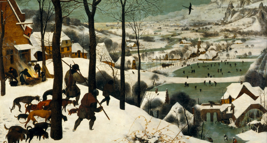 Jägarna i snö, av Pieter Bruegel de äldre, 1565.