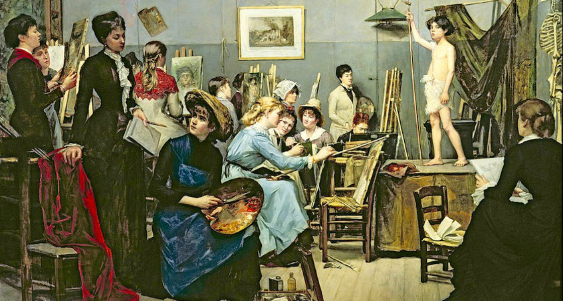 Marie Bashkirtseff, I studion (1881), detalj. 