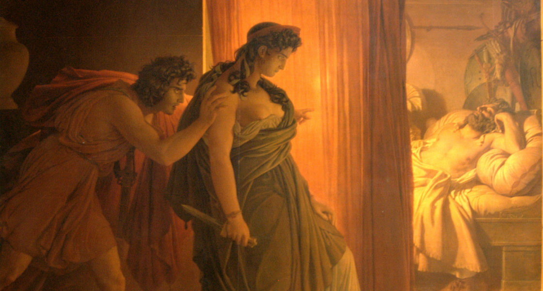 Clitemnestra y Egisto a punto de matar a Agamenón. Pierre-Narcisse Guérin, 1817.