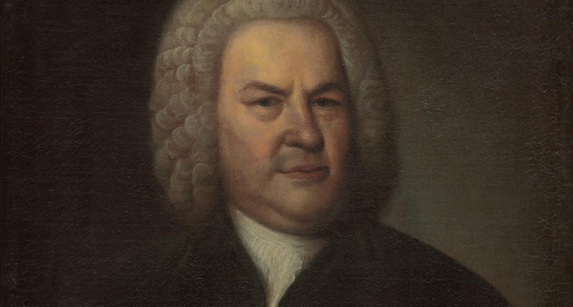 Johann Sebastian Bach. Porträtt av Elias Gottlob Haussmann (beskuren)