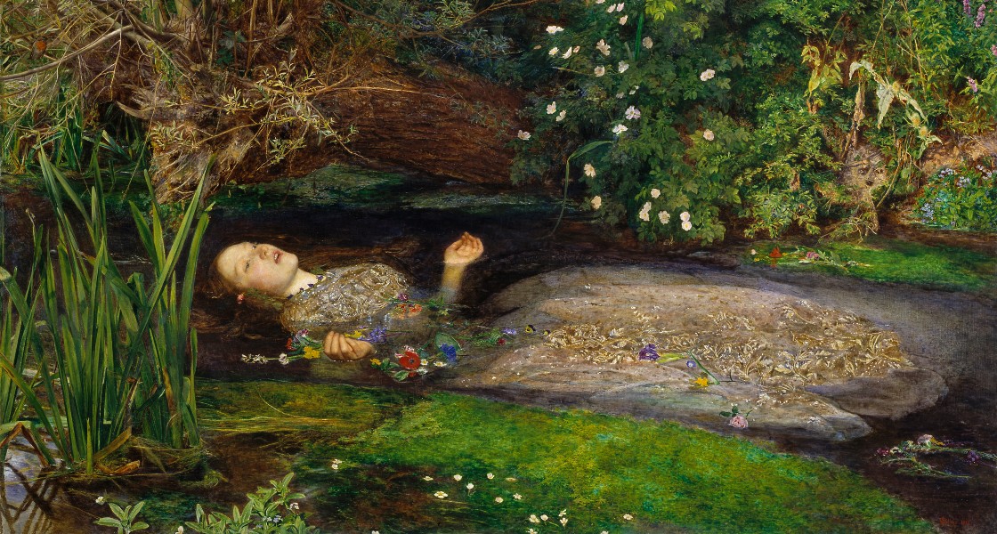  Sir John Everett Millais, Ofelia (1852).