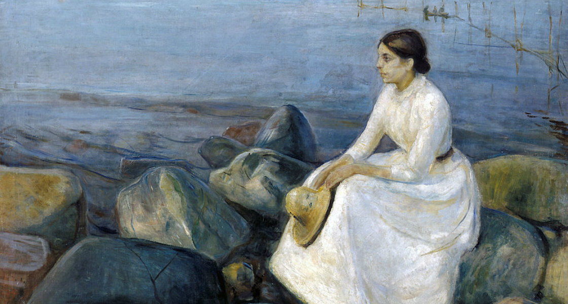 Edvard Munch - Sommarnatt, Inger på stranden (1889)