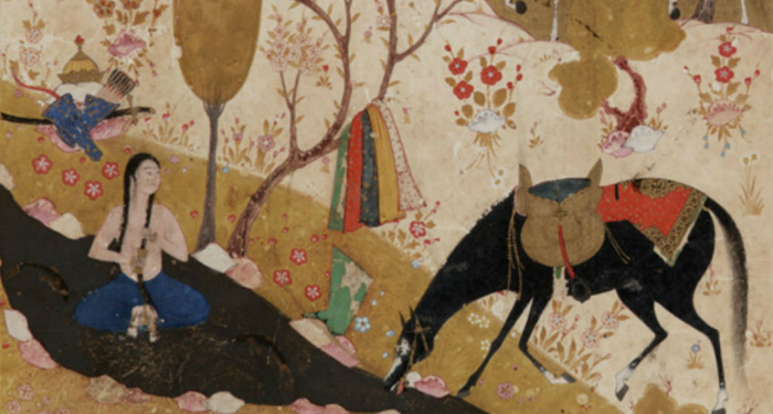 Nizami - Khusraw discovers Shirin bathing